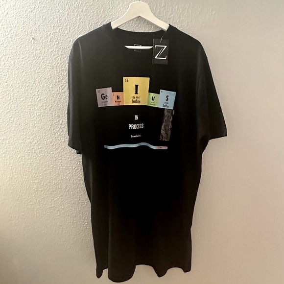 Z Men's Genius In Process Downloading Black Short Sleeve Shirt Size LTT NWT - Picture 3 of 7